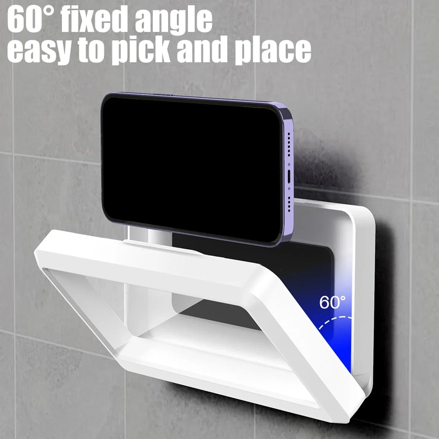 Waterproof Wall Mount Phone Holder with 360° Rotation