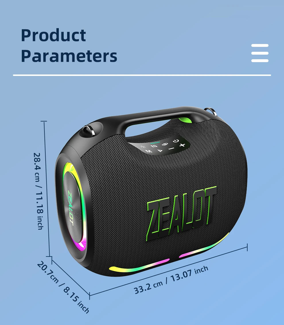 Zealot Big Power Portable Bluetooth Waterproof Speaker