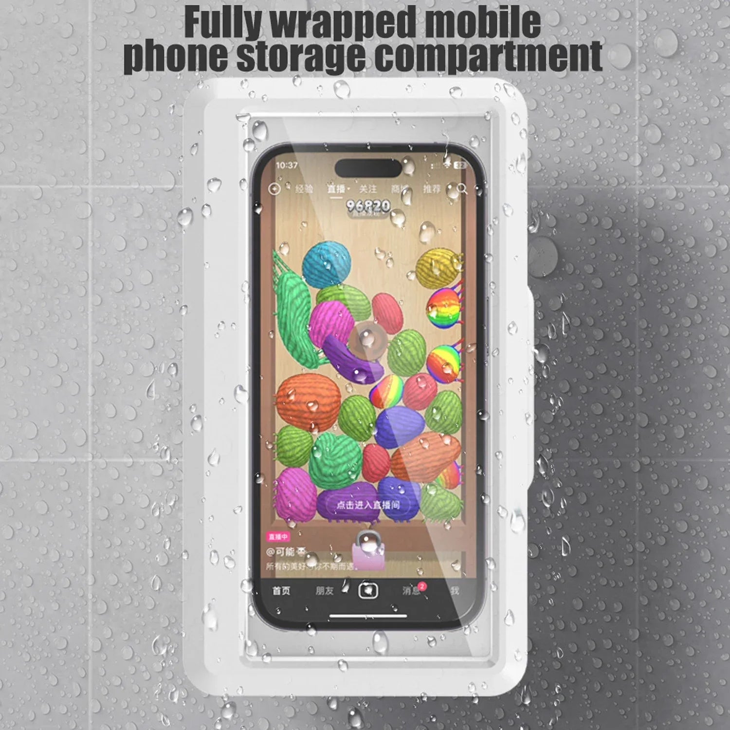Waterproof Wall Mount Phone Holder with 360° Rotation