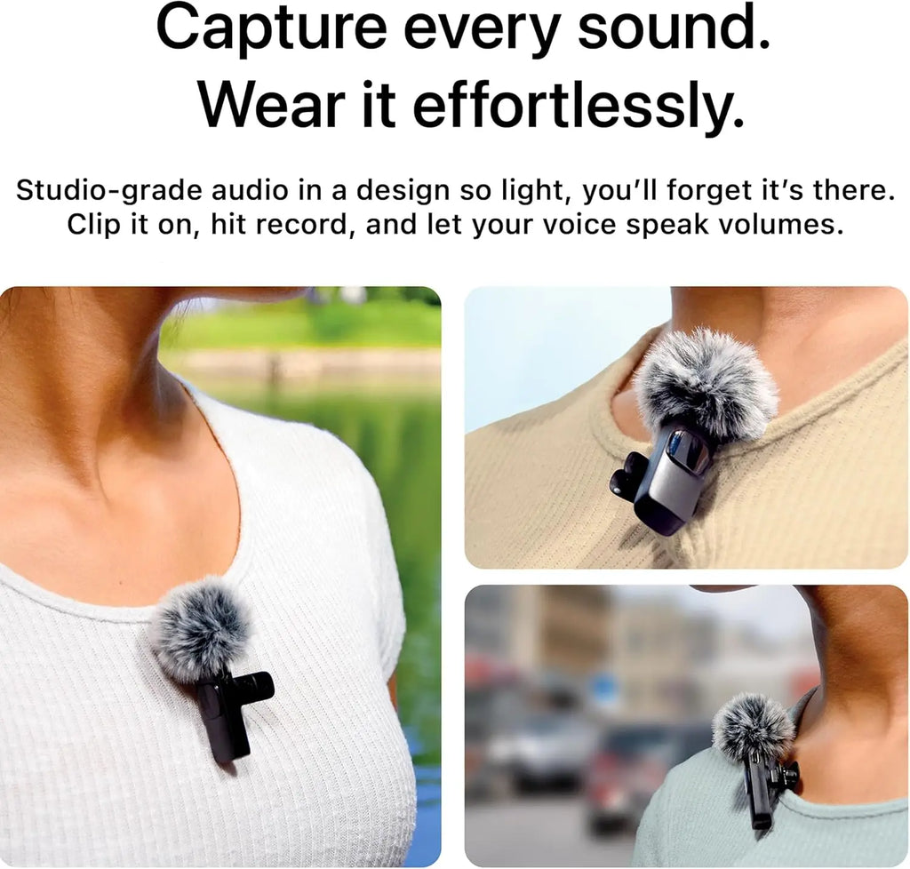 Wireless Lavalier Microphone for iPhone Android