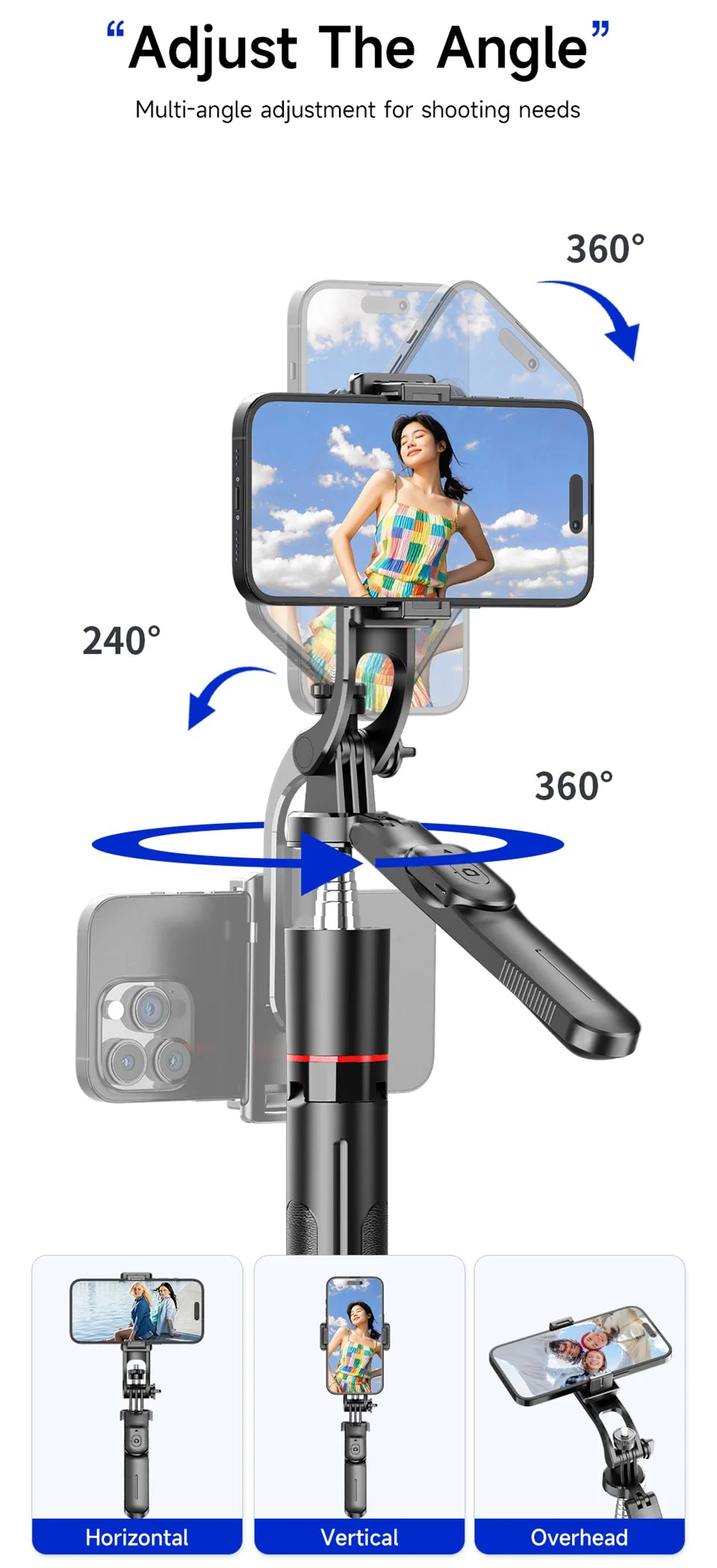 Selfie Stick Tripod with Bluetooth Remote
