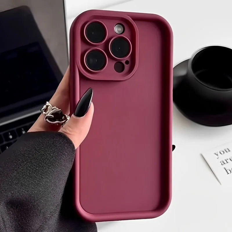 Candy Color Silicone iPhone Case – Shockproof & Slim Fit