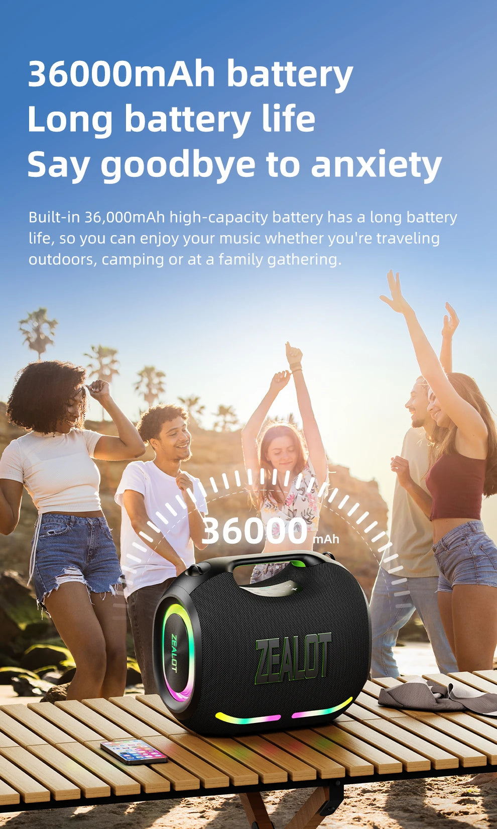 Zealot Big Power Portable Bluetooth Waterproof Speaker