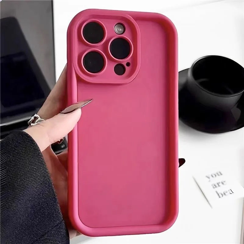 Candy Color Silicone iPhone Case – Shockproof & Slim Fit