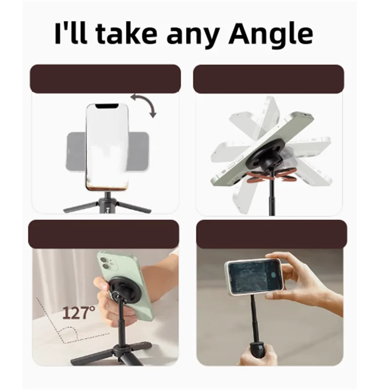 Mini Magnetic Desktop Tripod Stand for Smartphones