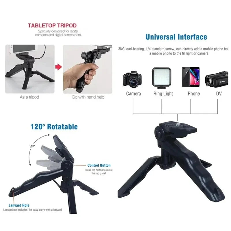Smartphone Vlogging Kit – Tripod, Phone Holder & Optional Mic + LED Light