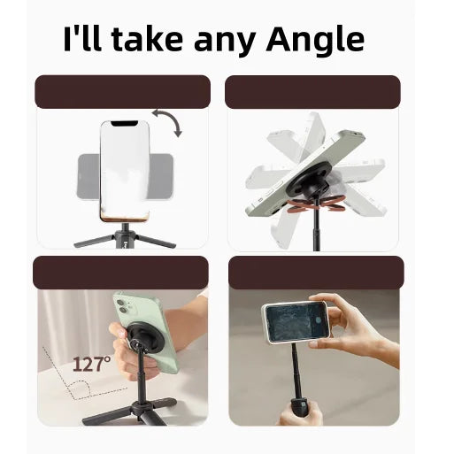 Mini Magnetic Desktop Tripod Stand for Smartphones