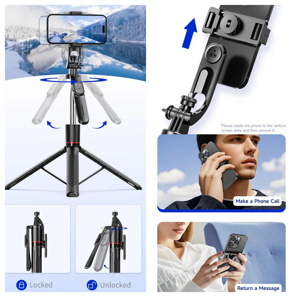 Selfie Stick Tripod with Bluetooth Remote