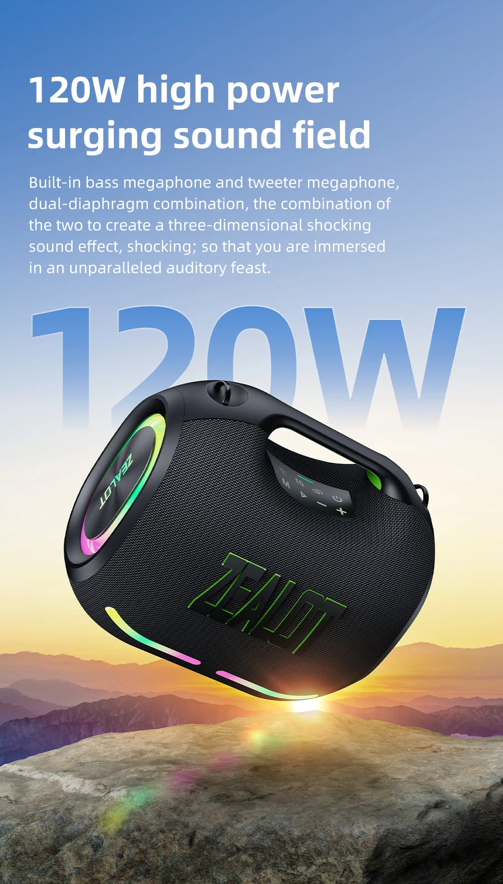 Zealot Big Power Portable Bluetooth Waterproof Speaker