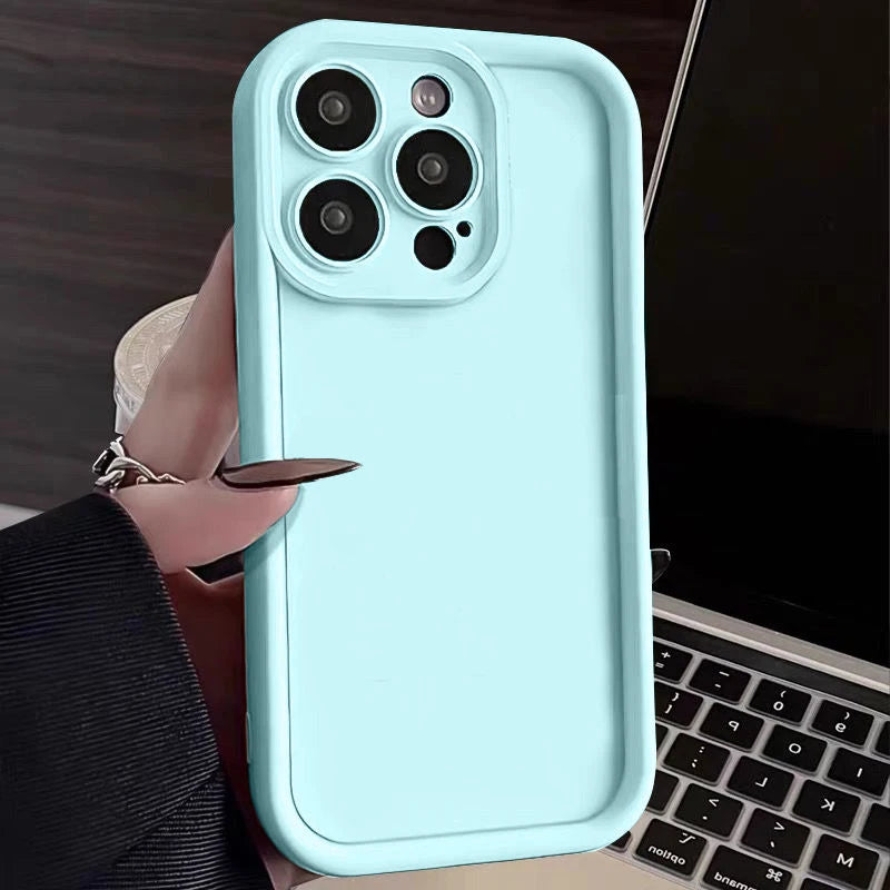 Candy Color Silicone iPhone Case – Shockproof & Slim Fit