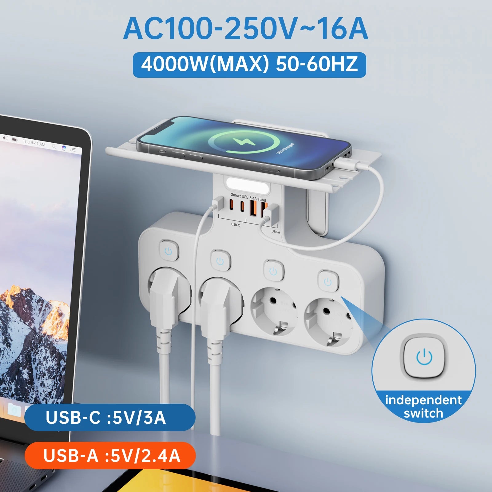 Multifunction Socket Smart Night Light Individual Switch