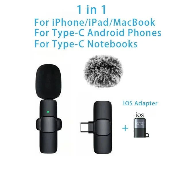 Wireless Lavalier Microphone for iPhone Android