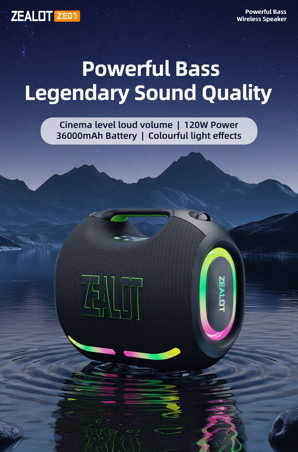 Zealot Big Power Portable Bluetooth Waterproof Speaker