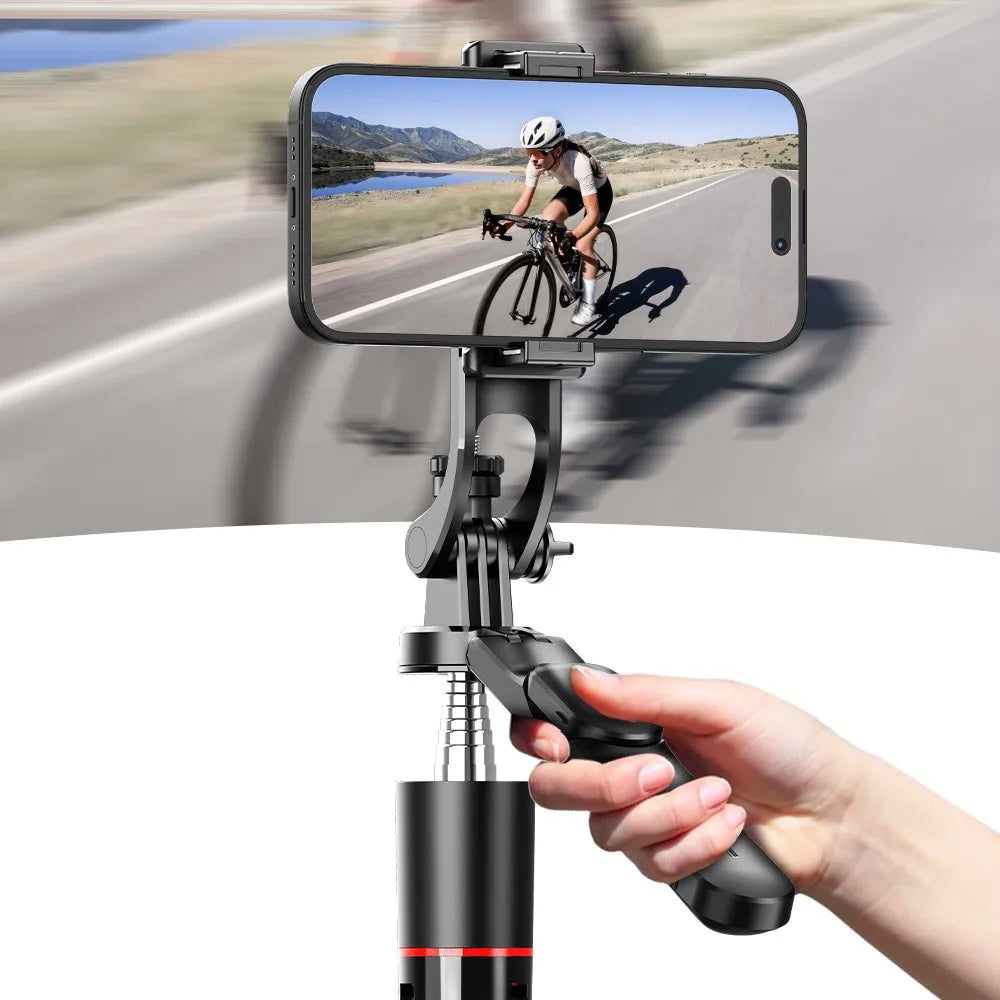 MEUYAG Selfie Stick Tripod with 1708mm Long Monopod Fill Light, Bluetooth Remote, 360° Rotation, 1/4 Interface, for mobile phone
