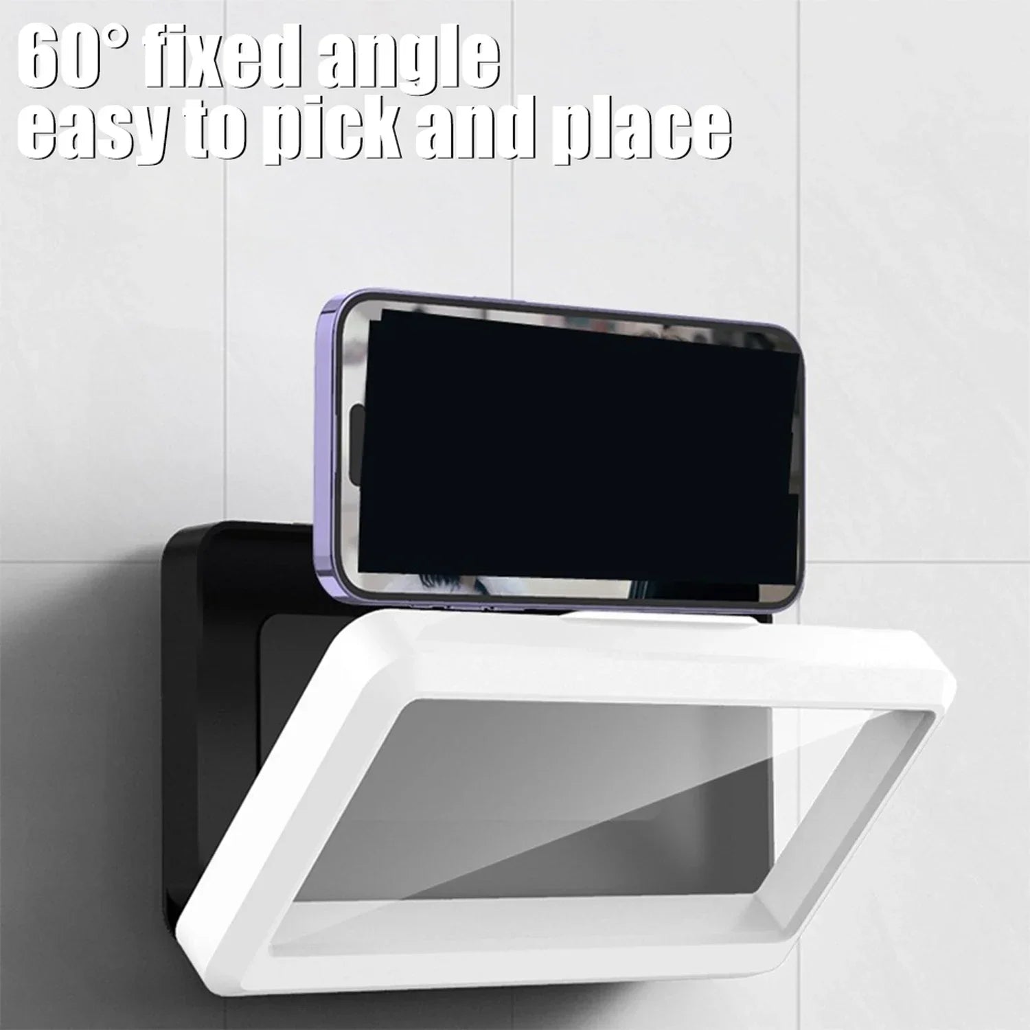 Waterproof Wall Mount Phone Holder with 360° Rotation