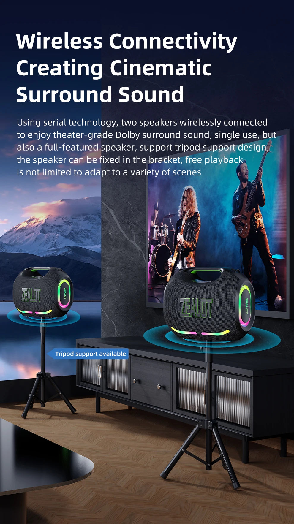 Zealot Big Power Portable Bluetooth Waterproof Speaker
