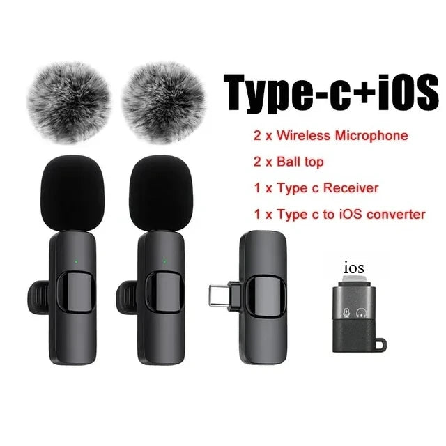 Wireless Lavalier Microphone for iPhone Android