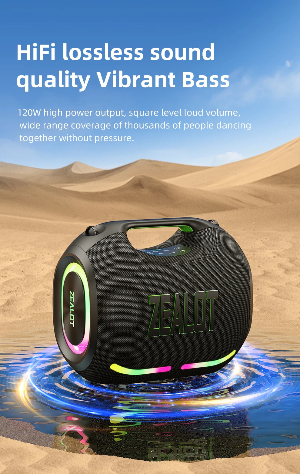 Zealot Big Power Portable Bluetooth Waterproof Speaker
