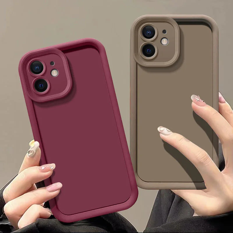 Candy Color Silicone iPhone Case – Shockproof & Slim Fit