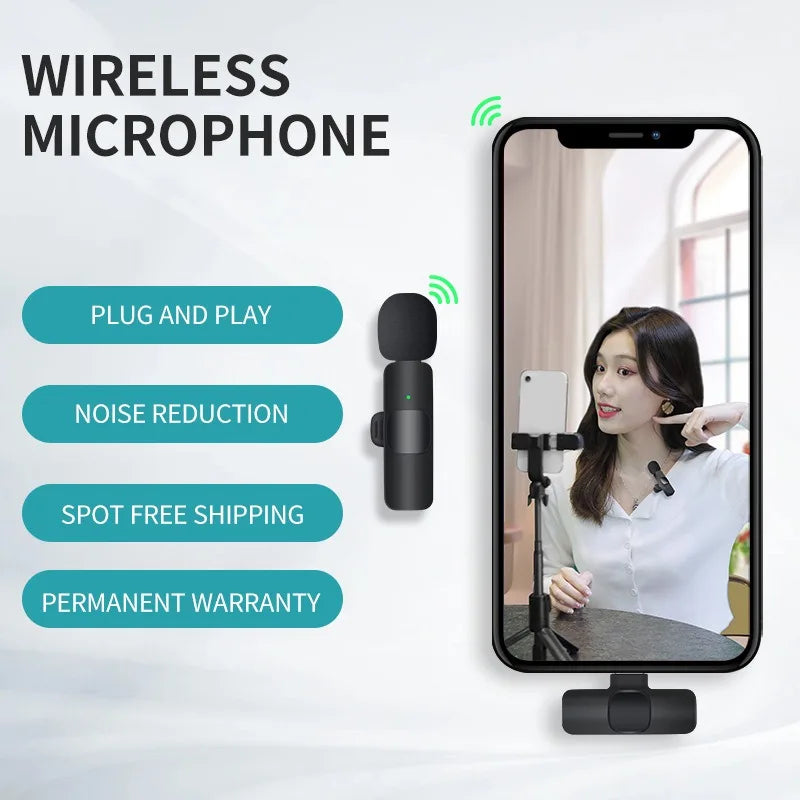 Wireless Lavalier Microphone for iPhone Android