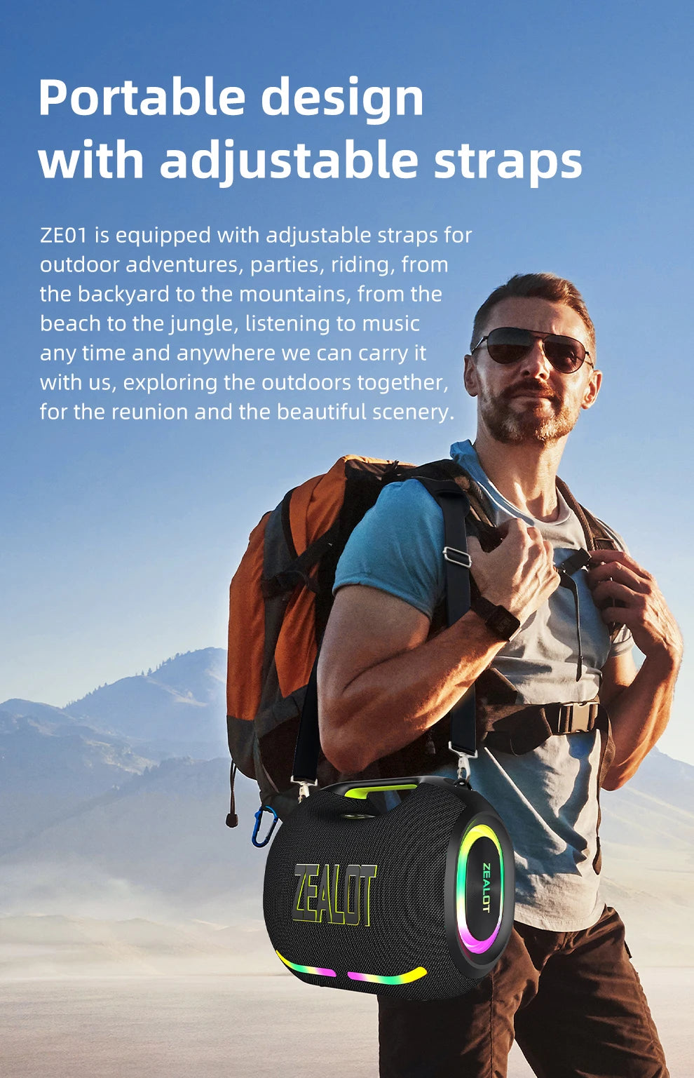 Zealot Big Power Portable Bluetooth Waterproof Speaker
