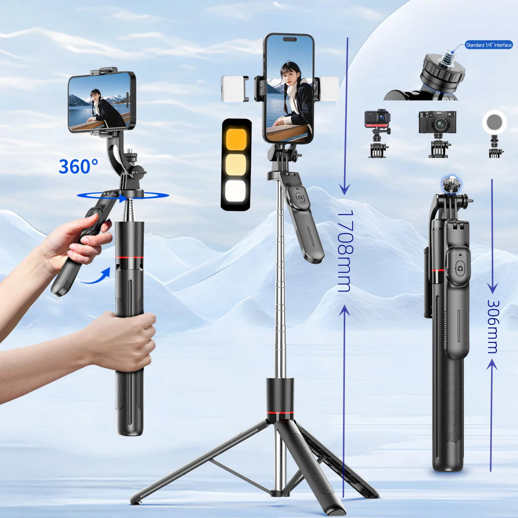 Selfie Stick Tripod with Bluetooth Remote